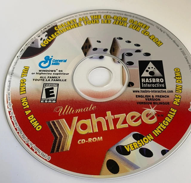 Yahtzee CD-ROM ā General Mills Cereal Bonus (2000ā2001, Pre-Owned)