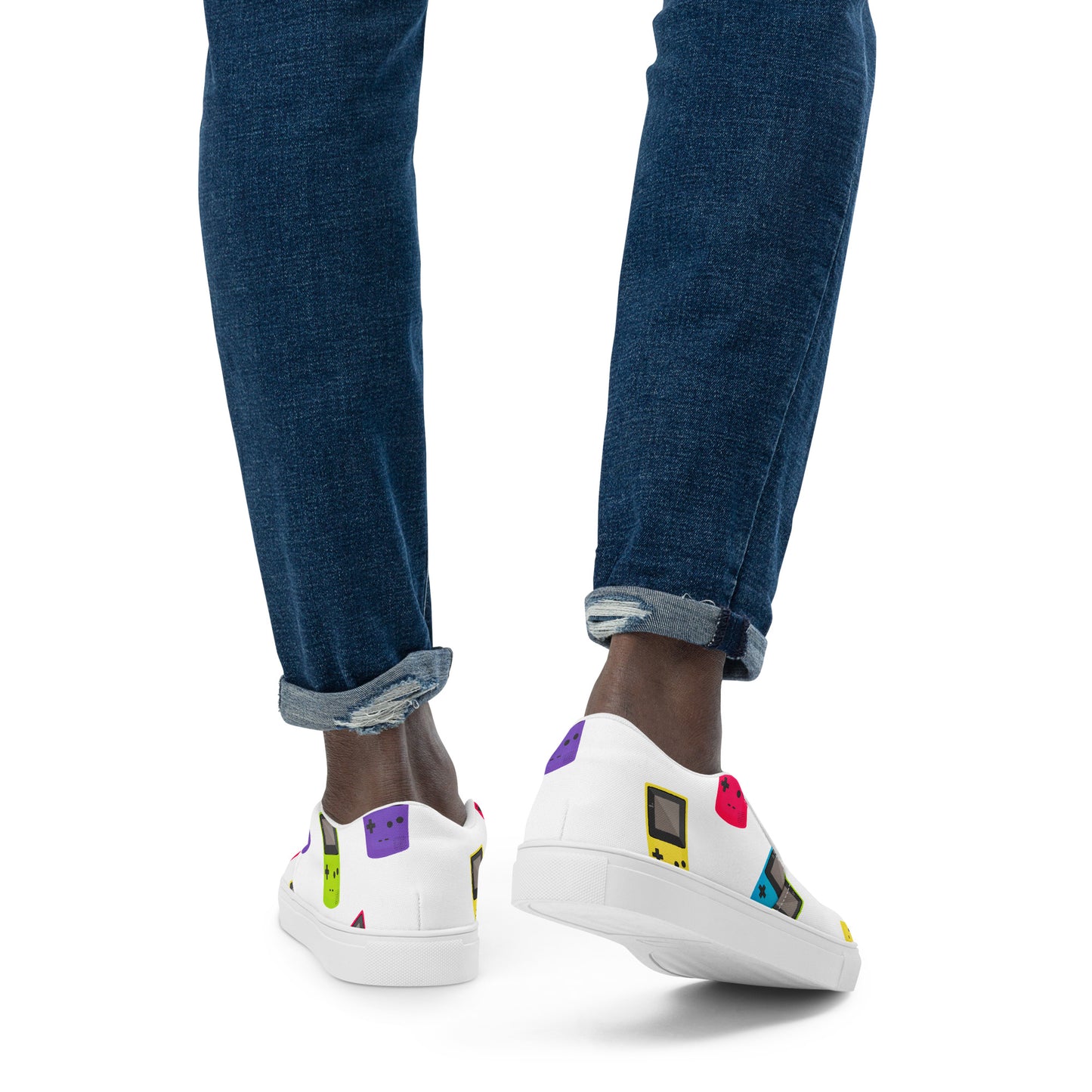 Retrogameboyslip-on canvas shoes