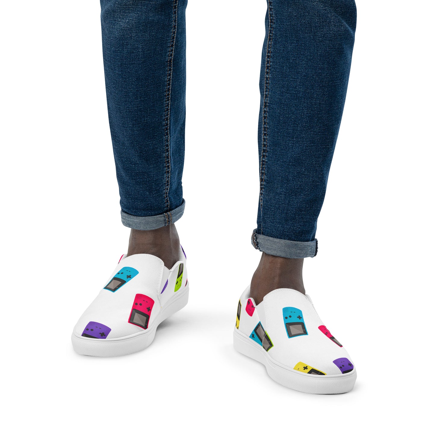 Retrogameboyslip-on canvas shoes