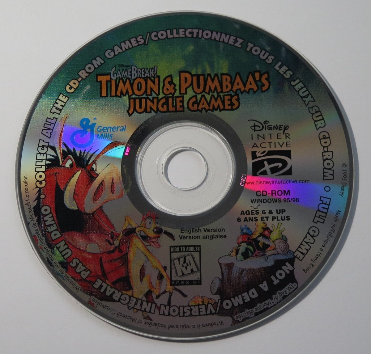 Disney’s Timon & Pumbaa Jungle Games – General Mills Promo CD-ROM (2000)