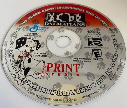 Disney’s 101 Dalmatians Print Studio – General Mills Cereal Promo CD-ROM (2000)