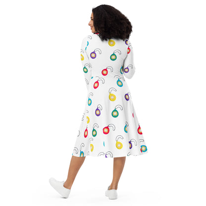 ‘Tamagotchi long sleeve midi dress